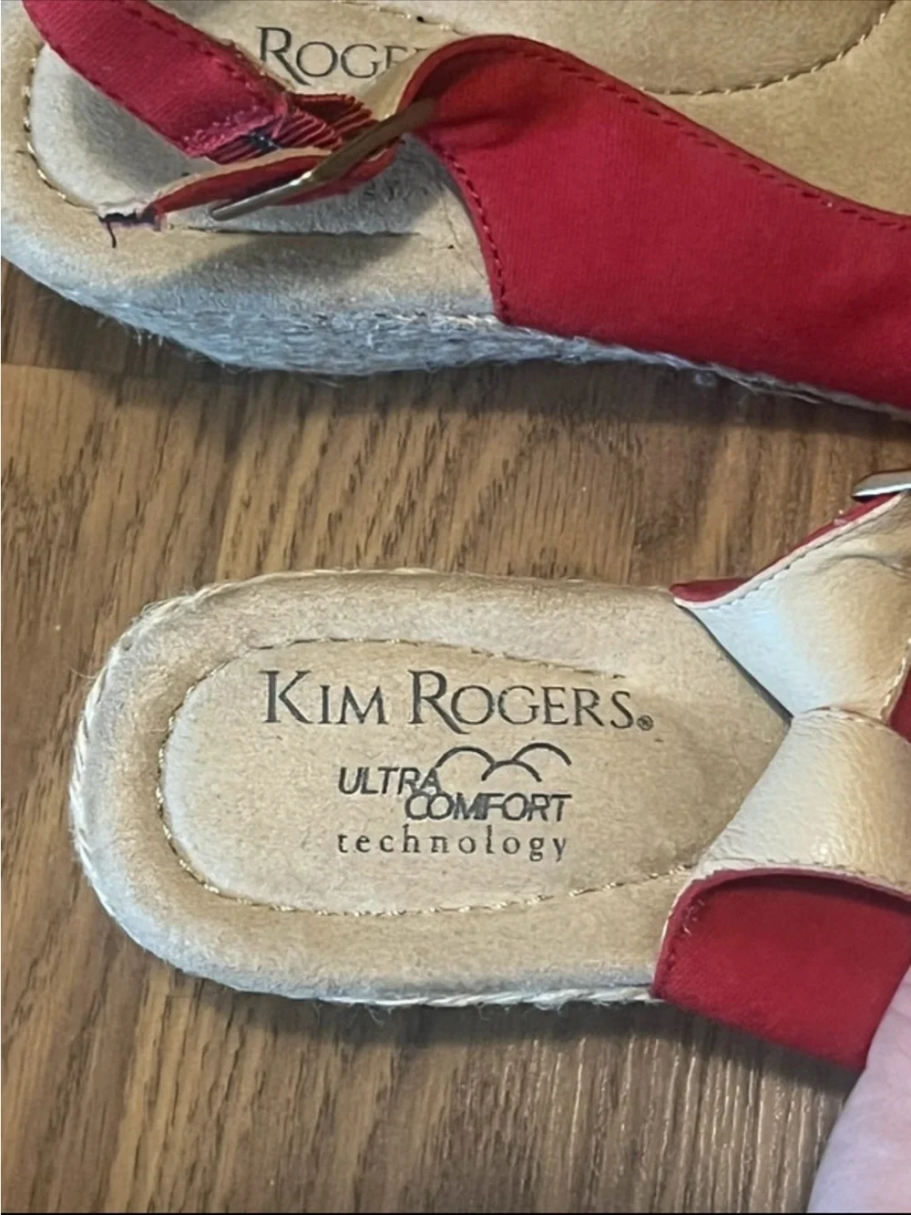 Kim Rogers Red Espadrille Wedge Slingback
